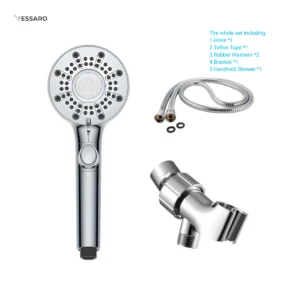 VESSARO Modern Handheld Shower Set with Hose & Bracket