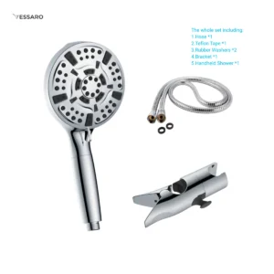 VESSARO Modern Handheld Shower Set with Hose & Bracket